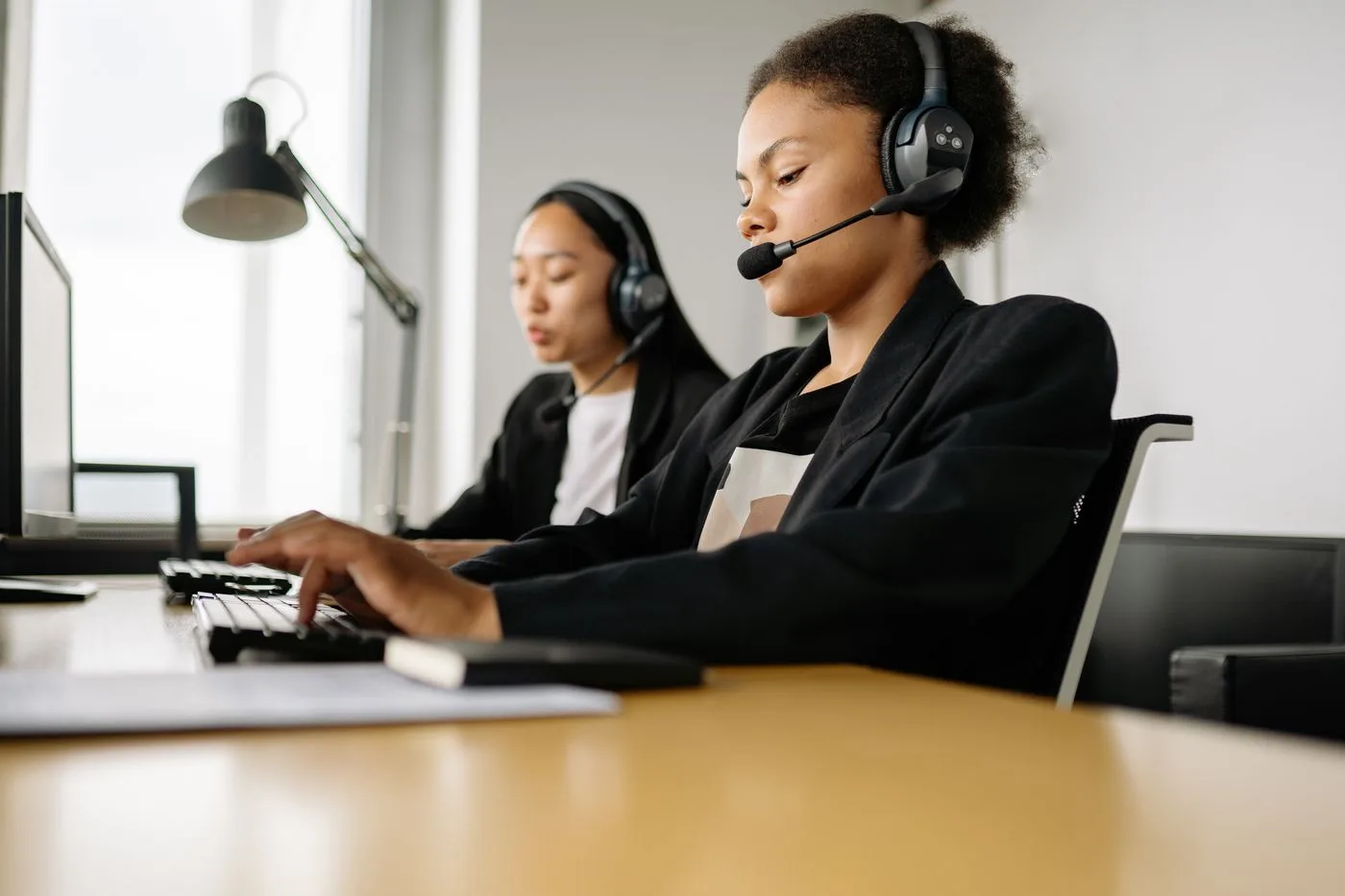 Customer service agents on calls